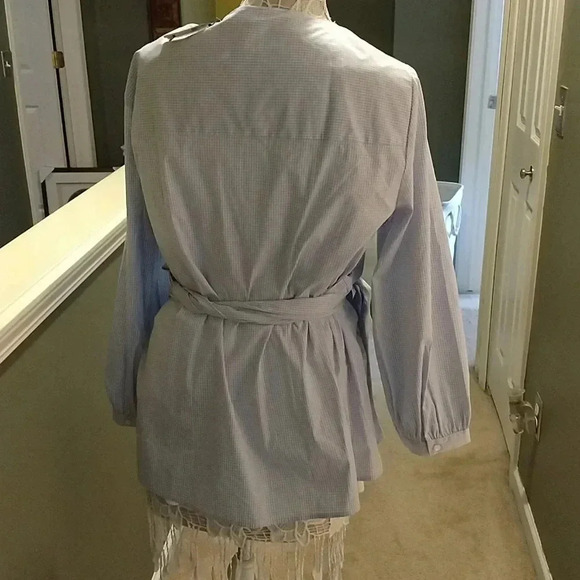 WOMEN LONG SLEEVE WRAP BLOUSE - Picture 5 of 6